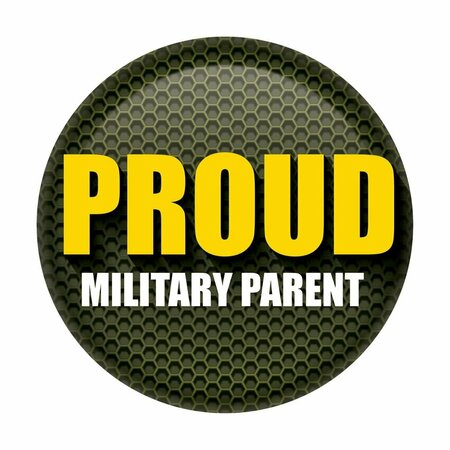 GOLDENGIFTS 2 in. Patriotic Proud Military Parent Button - Green GO3339700